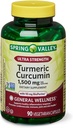 Spring Health 2 Set- Spring Valley Ultra-Strength Curcumin Turmeric 1,500mg 90 capsule + la vostra guida di vitamina, 1,0 conte