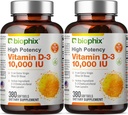 biophix Vitamina D-3 10000 IU 380 Softgels Vitamina 2 Pack - Alta potenza in Olio Extra Vergine di Oliva Non OGM Soy-Free Supporti Forte Bones Salute Immune