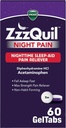 ZzzQuil notte dolore gelTabs, sollievo del dolore di notte, compresse di aiuto del sonno, Difenidramina HCl e Acetaminophen, No.1 Sleep Aid Brand, Max resistenza dolore Reliever, 60 GelTabs
