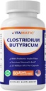 Vitamatic Clostridium butyricum 25 Milioni - Gut Health - 60 DR Capsules (Delayed Released) - Realizzati con fibra prebiotica Inulin