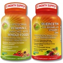 Quercetina con Bromelain, Vitamina C & Zinc + Vitamina Liposomal C 1500mg – Supporto Immune Bundle con Ciliegia Acerola Organica, Camu & Citrus Bioflavanoids – Vegan, Non OGM, Supporto Benessere Pulito