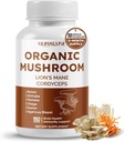 Organic Mushroom 10-in-1 Formula - con Lion's Mane, Cordyceps Reishi, Shiitake, Maitake, Chaga, Non OGM, Gluten-Free, Soy-Free (150 Count (Pack of 1))