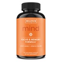 WellPath Mind Brain Supplemento per memoria e messa a fuoco con Lion's Mane | Ginkgo Biloba e L-teanina per il supporto cognitivo a lungo termine | Vegan, Non-GMO, 60 Ct