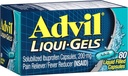 Advil Liqui-Gels Pain Reliever e Fever Riduttore, Medicina del dolore per gli adulti con Ibuprofen 200mg per Mal di testa, Backache, Dolore mestruale e sollievo del dolore congiunto - 80 capsule riempite liquide