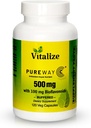 Vitalizzare - PUREWAY-C 500 MG BUFFERED | Supplemento vitamina C | Supporta il trattamento e il sistema immunitario | Acido ascorbico Vitamina C | Assorbimento cellulare efficiente | Ogni bottiglia contiene 120 compresse di veg