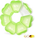 MOLN HYMY Grande scatola settimanale 7 giorno, Cute Pill Case Organizer 1 volta al giorno, Floral Pill Container Una volta Quotidiano, Abbastanza Dispenser di Medicina per Vitamin/Fish Oil/Medication/Supplements (Green)