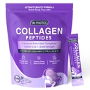 DRFOSTER Collagen-Peptides-Powder-Packets - Multi Tipo I II III V X Collage per le donne con miscela antiossidante + Vitamina C & E per pelle, Capelli, Unghie & Joint, Non OGM, 30 Stick Pack