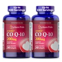 Puritan's Pride Coenzyme CoQ10 200mg, Integratore alimentare per la salute del cuore, la pressione sanguigna, la salute della gomma orale e il supporto di invecchiamento sano, 240 Softgel a rilascio rapido, 2-Pack