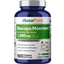 NusaPure Bacopa Leaf Monnieri estrarre 20.000 mg 180 compresse (estratto 20:1, non OGM, senza glutine)