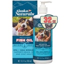 Alaska Naturals Wild Alaskan Fish Oil Supplemento per cani pelle e cappotto con EPA DHA Omega 3 acidi grassi topper alimentare liquido sostenibile 32 oz. Pompa