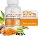 Cumargold 570mg Curcuminoidi Curcuminoidi Curcuminoidi curcuma curcuma Supplemento con Piperina, Radice di liquirizia & Aloe Vera - Capsule naturali di benessere ad alta potenza (90 Conte)