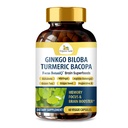 Organic Veda Ginkgo Biloba Turmeric Bacopa Brain Supplemento per la Memoria, Mood & Focus con Ashwagandha - Concentrazione, Energy & Brain Booster, Giunti sani & Supporto per Circolazione - 60 Vegan Capsule