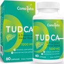 Integratori di supporto per fegato TUDCA 1000mg - 60 capsule vegane, sali di TUDCA con formula di miscela di erbe di cardo del latte per Detox & riparazione di pulizia del fegato