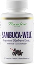 Paradise Herbs Sambuca-Well, Sambucas Nigra, Elderberry europeo 50:1 Extract, Super Potent, Ultra Pure, Vegan, Non OGM, Gluten Free, 60 capsule vegetariane