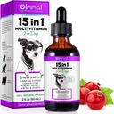 15 in 1 Gocce di Multivitamina del cane, Integratori Liquidi Multivitaminici del cane con Glucosamina & Probiotici, Vitamine del cane per la salute del cuore, Bones, Giunto, Pelle & Cappotto, La vescica, Supporto di sistema immunitario