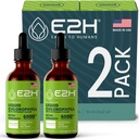 E2H Chlorophyll Liquid Drops - Natural Energy Booster, Immune System Support and Internal Deodorant - Peppermint Flavor - (2 bottiglie)
