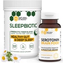 Integratori di macchie naturali Bundle - SleepBiotic Prebiotic Fiber (292g) + Serotonina Supplemento (60 caps) - per Mood & Energy Boost, Salute mentale, Salute Gut e sonno migliore