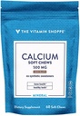 Calcium Chews 1.000mg, Chews aromatizzati al cioccolato – Mineral Essential per le ossa sane e denti, nessun dolcificante artificiale – con vitamina K1 & D3 (60 Chews) di The Vitamin Shoppe