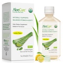 AloeCure USDA Organic Aloe Vera Juice Lemon Flavor - Fatto entro 12 ore di raccolto - Supplemento digestivo naturale per l'acidità di stomaco bilanciato - Sostegno Digestivo e salute immunitaria - 1 Btl x 16.7oz