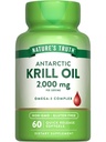 Natura's Verità Antartico Krill olio 2000mg Softgels | 60 conte | Omega-3 con EPA & DHA | Non-GMO & Gluten Supplemento gratuito
