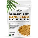 Earth Circle Organics Camu Camu Polvere – Polvere cruda organica di bacche con vitamina C e antiossidanti naturali – Vegan, Kosher, Superfood non OGM per l'immunità e l'energia – 3oz (pacchetto di 1)