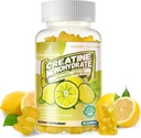 Creatina monoidrato Gummies Complesso per uomini e donne -Formula avanzata W/L-Taurine + Vitamina B12, Zucchero gratuito Chewable Supplement,90 Limoni Gummies