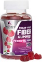 Prebiotic Fibra Gummies 4g - Zucchero Gratuito Gomma Fibra Integratore per Adulto Digestivo Salute e Regolarità Supporto - Natural Raspberry Flavor, Frullante Basato sulle piante, Non OGM & Gluten Free - 60 Gummies