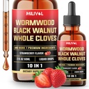 10in1 Gocce di Wormwood Liquid con Wormwood, Black Walnut, Whole Cloves & 7 More - Supporto Digestivo, Immune - 2 Fl Oz - 60 Giorni