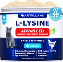 L-Lysine per gatti - Lysine Powder Supplement - 900mg/serving - Supporto immunitario per gatti e gattini - Sneezing, Runny Nose, Squinting, Watery Eyes, Cold, Eye Function, Respiratory Health - con Taurine
