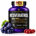 Integratore di resveratrolo 500mg – 98% Trans Resveratrolo 1000mg Organic Complex – NAD Resveratrolo Antiossidanti & Anti-invecchiamento Supplemento per la salute del cuore, sollevamento della memoria, Formula di benessere, supporto cellulare sano