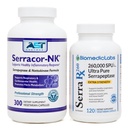 Serracor-NK (300) & Serra-RX 260.000 SU (120)- Panno di tessuto cicatriziale - Acid-Resistant Serrapeptase Proteolytic Systemic Enzyme