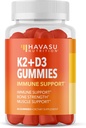HAVASU NUTRITION Vitamina D3 K2 Gummies, lampone, 60ct