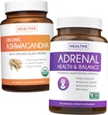 Bundle of Adrenal Support & Organic Ashwagandha - Ashwa-Adrenal Harmony - Supporto surrenale & Cortisol Manager (non OGM) & Organic Ashwagandha Root Powder 1350mg Serve (120 Tablet)