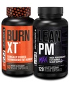 Jacked Factory Burn-XT clinicamente studiato perdita di peso termogenico (60 capsule) - Lean PM MAX Sleep Aid (120 capsule) per Appetite Suppression (180 capsule)