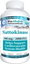 Integratore Bio Absorb Nattokinase. 100 mg, 2000 FU. Fornitura di 400 giorni. Non-GMO Natto estratto Enzyme (400 Caps Veggie)
