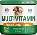 Vitamine di cane + Glucosamina - Multivitaminici masticabili + Probiotici, Omega - Hip & Joint Support, Skin & Coat, Gut Health - Adulto & Senior - Grande & Small Breed - 120 Chews