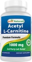 Migliore naturale Acetil L-carnitina 1000mg capsula, 60 conte