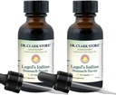 Dr. Clark Lugol’s Iodine 2% Soluzione - Aqueous e 2% Granular Iodio - Natural Stomach Relief and Healthcare - 1 fl. Oz con un Dropper 2Pack