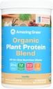 Meravigliosa erba Organic Plant Protein Blend: Vegan Protein Powder, Nuova formula Superfood Protein, All-In-One Nutrition Shake with Beet Root, Pure Vanilla, 11 Serve