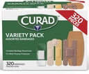 CURAD Assortiti Bandages Bulk Variety Pack 320 Conte 5 stili Compreso Impermeabile, Telaio, Plastica, Heavy Duty & Flex-Fabric First Aid Kit Essentials Protegge Scrapes, Tagli & Burns
