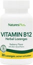 Natures Plus B12 Lozenges erboristici (metilcobalamin) - 1000 mcg, 30 Lozenges sublinguali - Raspberry - Assorbimento massimo Supporto per globuli rossi - Energy Booster - Vegetariano, Senza glutine - 30 Serve
