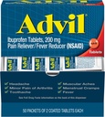 Advil Ibuprofen, 200mg, 50 Packets di 2 compresse rivestite (Pack of 5)