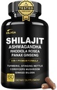 8-in-1 Shilajit per gli uomini e le donne con Ashwaganda Himalayan supplemento organico con Rhodiola Rosea, Ginseng, Turmerico, Fungo, per il supporto immunitario, Energia, Calma, Focus, Clarity, Sonno, Cortisol