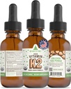 RawGuru Vitamin K2 Supplemento - Organic Vegan Vitamin K2 MK7 con Trace Minerals - Nano-Processed Antiossidante & Immune Support Supplemento Tintura - 30 Serve di Gocce Vegane per 30 ml, Confezione da 1