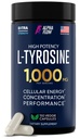 Alpha Flow L Tyrosine 1000MG Capsule - Integratore L-Tirosina All-Natural per Focus & Energy Boost - Non-GMO & Gluten-Free - Vegan 150 Caps -500mg x 2 per Serving
