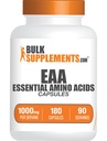 BulkSupplements.com Capsule Aminoacidi essenziali (EAA) - Supplemento Aminoacidi - Aminoacidi EAA - Capsule EAA - 1000 mg Serving - Alimentazione 90 giorni (180 capsule Gelatin)