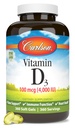 Carlson - Vitamina D3, 4000 IU (100 mcg), Bone & Immune Salute, Supplemento colecalcifero, Gluten Free Vitamin D Capsule, 360 Softgels