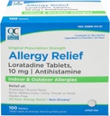 Qualità Scelta 24 ore Medicina dell'allergia, Rilievo non sonnolenta per le allergie interne e all'aperto, Loratadine 10mg Antistamina, per il sollievo di starnuti, Runny Nose, Itchy & Watery Eyes, 100 Conte