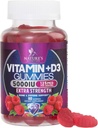 Vitamina D3 Supplemento Gummy 5000 IU (125 mcg) Vitamine dietetiche D per gli uomini e le donne - Bone, denti, muscolo e supporto sanitario immunitario, Alta potenza VIT D3 Natura Non OGM & Gluten Free - 60 Gummies