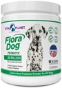 Vital Planet - Flora Dog Probiotic Powder Supplement con 20 miliardi di Culture e 10 Strains, Sostegno Immune e Digestivo ad alta potenza Probiotici per Cani, 3,92 oz., 111 Grammi, 30 Serve